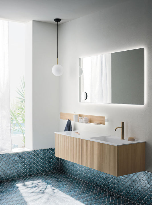 Mobile bagno Arbi modello SKY ONDINA legno Olmo chiaro L 140.6 cm X P 50.5 cm