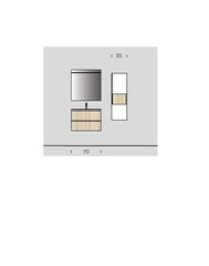 Mobile bagno Arbi modello HO.DME PLUS 45° Melaminico Alpago e Polar L 105 X P 45 cm