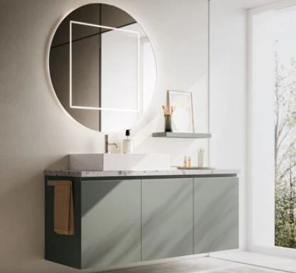 Mobile bagno Arbi modello HO.ME PLUS melaminico pistacchio L 150 x P 50 cm