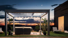 Pergola bioclimatica Gibus SWAY con lame impacchettabili