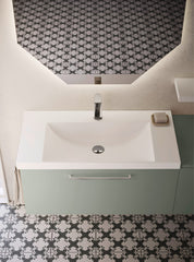 Mobile bagno Arbi modello HO.ME PLUS Melaminico  Pistacchio L 135 X P 45 cm