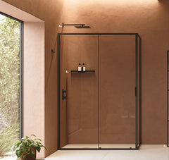 CEE Super porta scorrevole Samo profilo cromo - vetro temperato trasparente