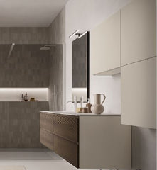Mobile  bagno Arbi modello HO.ME PLUS Melaminico Traccia e Medina con maniglia J L 140 X P 50 cm