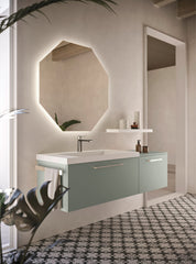 Mobile bagno Arbi modello HO.ME PLUS Melaminico  Pistacchio L 135 X P 45 cm