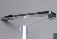 Porta battente con due fissi in linea Samo ZENITH finitura profilo cromo - vetro trasparente