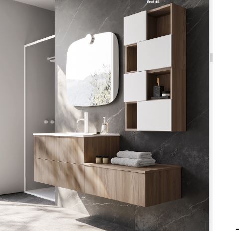 Mobile bagno Arbi modello HO.ME plus Melaminico Faloria L 165 X P 45 cm
