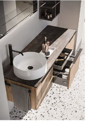 Mobile bagno Arbi modello HO.ME PLUS Melaminico Cortina maniglia lato - nera L 150 X P 50