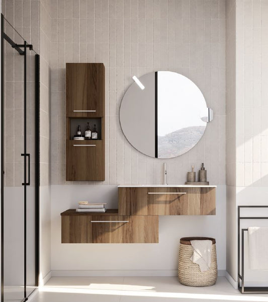 Mobile bagno Arbi modello HO.ME PLUS melaminico cansiglio L 135 P 50 cm