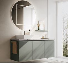 Mobile bagno Arbi modello HO.ME PLUS melaminico pistacchio L 150 x P 50 cm