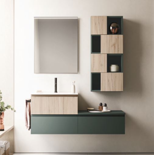 Mobile bagno Arbi modello HO.Me PLUS 45° melaminico nevegal e fauna