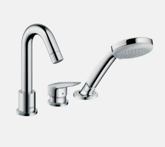 LOGIS rubinetteria Hansgrohe 3 fori monocomando bordo vasca con Secuflex