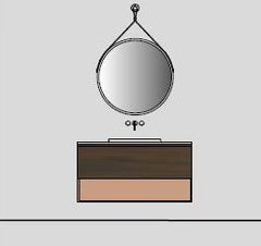 Mobile bagno Arbi modello HO.ME PLUS 45°  Melaminico Traccia e Flamingo L1 70 X P 50cm