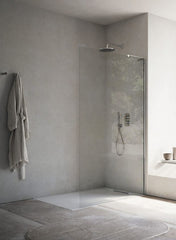 UNIKO walk-in Ibra profilo cromo - vetro temperato trasparente